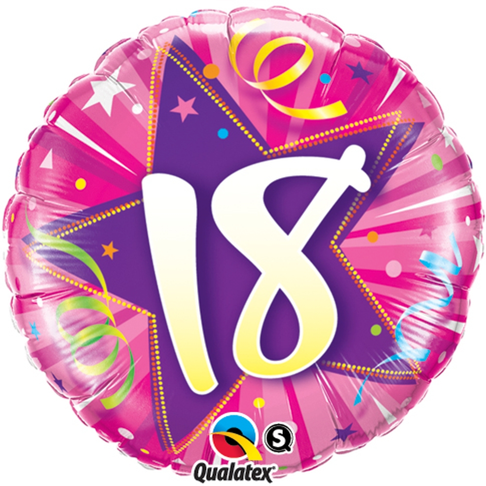 18 Shining Star Hot Pink Foil Ballon 18''/45cm, Qualatex 24002