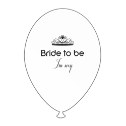 Bride to Be I'm Sexy Printed Latex Balloons, Radar GI.BTBIS.WBK