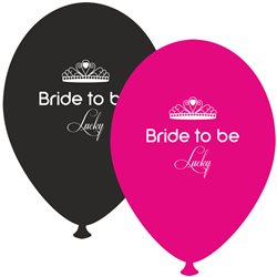 Bride to Be Lucky Assorted Latex Balloons, Radar GI.BTBL.BK/FUCHSIA
