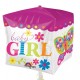 Balon Folie Cubez Baby Girl, 38 x 40 cm, Amscan 28382, 1 buc