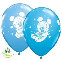 11" Printed Latex Balloons -  Baby Mickey Mouse, Qualatex 42839, Pack of 25 Pieces