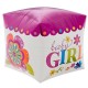 Balon Folie Cubez Baby Girl, 38 x 40 cm, Amscan 28382, 1 buc