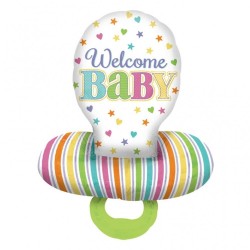 Balon folie figurina Suzeta Welcome Baby- 55 x 73cm, Amscan 30952