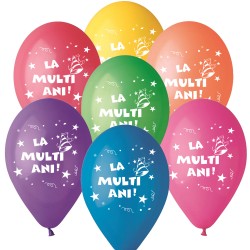 Latex Balloons Printed with "La multi ani!" & Age - 10"/26cm, Radar GMI.LMA.V