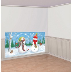 Ornament Sala - Banner - Tapet Mare Scena Iarna, Prietenii de iarna - 32 piese, Amscan 670248