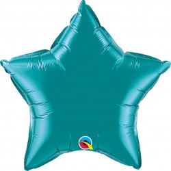 Balon folie metalizat stea teal - 20"/50 cm, Qualatex 36576