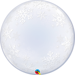 Balon Deco Bubble Frosty Snowflakes 24''/61cm, Qualatex 52005