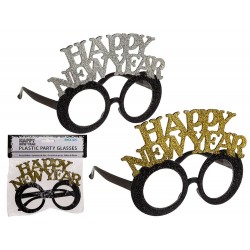 Plastic party glasses with glitter, Happy New Year,Radar 181202