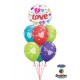 Balon Bubble 22"/56 cm, I love you, Qualatex 46047