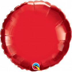 Balon folie metalizat rotund ruby red - 45 cm, Qualatex 22634