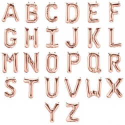 16"/41 cm Rose Gold Letter Shaped Foil Balloons, Qualatex, 1 piece