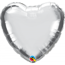 4" Metallic Silver Heart Mini Foil Balloon, Q 23483