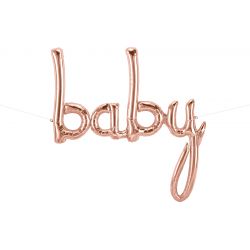 Pachet baloane folie script Baby Rose Gold -  46"/118 cm, Q59834
