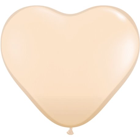 Baloane latex in forma de inima, Blush, 6", Qualatex 92526, set 100 buc