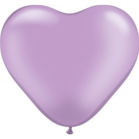 Baloane latex in forma de inima, Pearl Lavender, 6", Qualatex 17730, set 100 buc