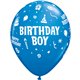 Baloane latex 11" inscriptionate Birthday Boy Asortate, Qualatex 20265, set 25 buc