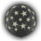 Baloane latex Jumbo 3' inscriptionate Glow Stars-A-Round Diamond Clear, Qualatex 28154, set 2 buc