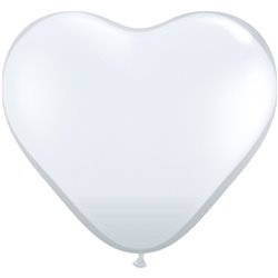 3' Diamond Clear Heart Jumbo Balloons, Qualatex 44522, Pack of 2 pieces