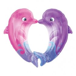 Kissing Dolphins Foil Balloon, 11834