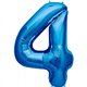 Baloane Folie Mari cu Cifre 0-9 Blue, 86 cm / 34", Northstar Balloons, 1 buc