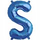 16"/41 cm Blue Letter Shaped Foil Balloons, Qualatex, 1 piece
