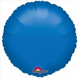 Metallic Blue Circle Foil Balloons - 18"/45 cm, Anagram 19887, 1 piece