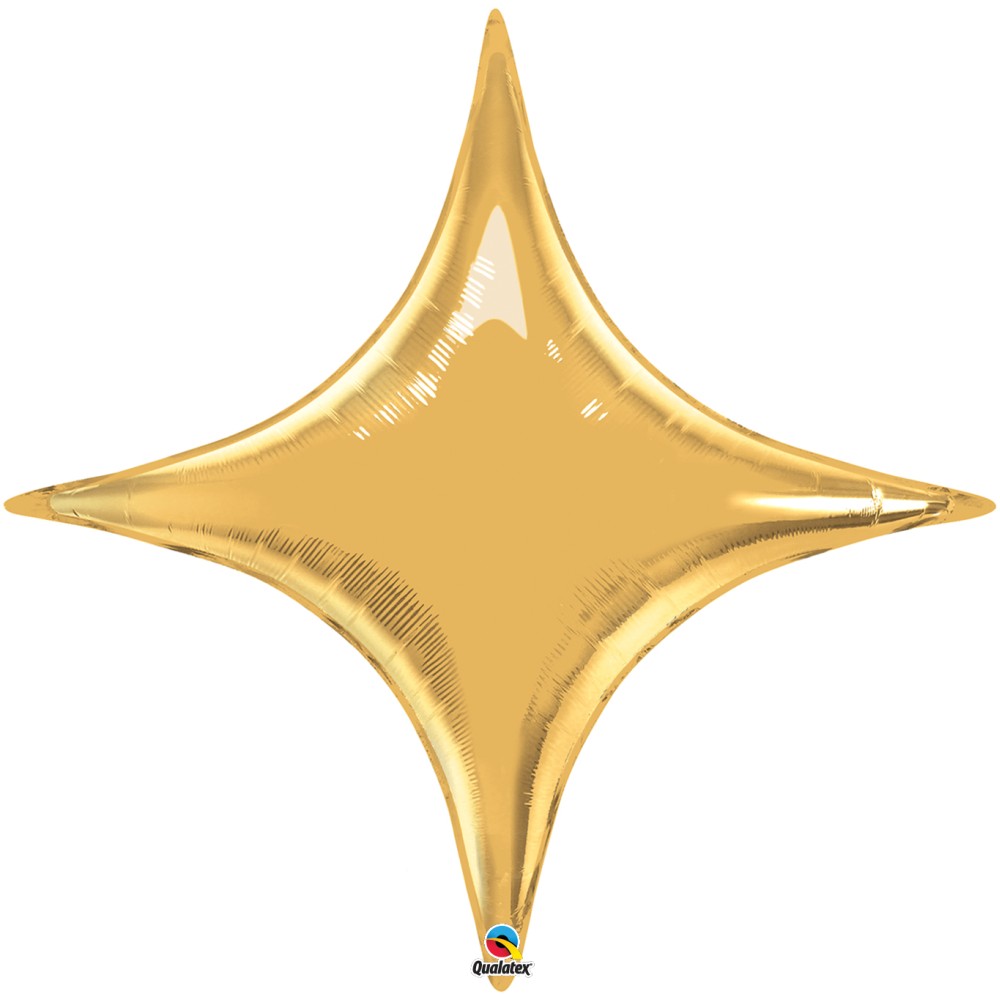 Metallic Gold Starpoint Foil Balloon 20"/50 cm, Qualatex 22917, 1 piece