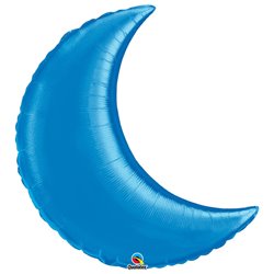 Balon folie Sapphire Blue cu forma de semiluna - 89 cm, Qualatex 82749, 1 buc