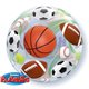 Balon Bubble Birthday Sport Balls - 22"/56cm, Qualatex 34821, 1 buc