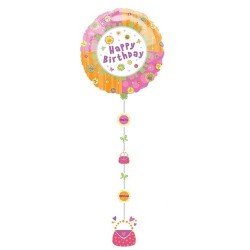 Drop A Line Happy Birthday Shape Foil Balloon - 61x137 cm, Anagram 11170